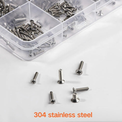 Beefy 960 Piece Laptop Screws Set In 304 Stainless Steel Flat Head Countersunk Machine Screws in open container
