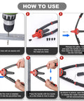 Step by step guide on using the Heavy Duty Pop Rivet Gun 13 Inch Pro Hand Riveter With Automatic Rebound Spring.