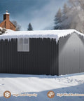 Outdoor Metal Storage Shed Black 10x12 Ft With Lockable Doors And Clear Window Waterproof Tool Storage Building For Backyard
