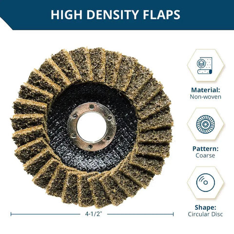 4-1/2 Inch Type 27 Flap Discs For Angle Grinder 5 Pack Coarse Grit Pro Grade Surface Conditioning For Blending Polishing Deburring And Light Stock Removal
