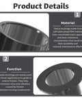 4 Pack POM Flanged Sleeve Bearings Black Self Lubricating 20x23x21mm With 30mm Flange Built Tough For All Your Mechanical Projects Replace Worn Bushings Easily And Keep Your Machines Running Smoothly In Harsh Conditions. black POM flanged sleeve bearing, angled view