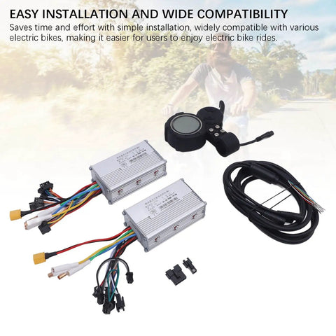 52V 25A 1200W Electric Bike Controller Kit With LCD Display Aluminum Alloy Housing Dual Drive System Full Wiring Harness