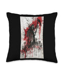 Dark Gothic Death Art Throw Pillow With Scythe Design, Double Sided Print, Handcrafted Polyester Filled Cushion For Sofa And Bed