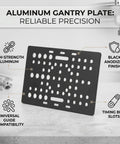 Gantry Plate Aluminum High Strength Black Anodized For 3D Printer And Milling Machines on a counter showcasing features.