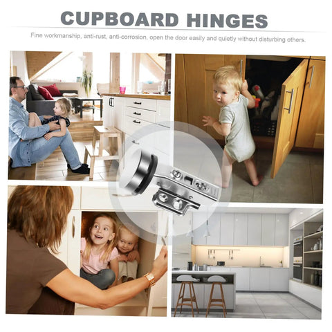 Collage with Two Piece Hydraulic Glass Door Hinges Thickened Heavy Duty Silent Hidden Cabinet Hinges With Soft Close Buffer