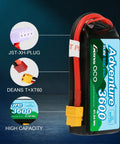 3S LiPo Battery 11.4V 60C 3600mAh Beefy RC Power Pack With XT60 Adapter And T Plug for RC hobby vehicles - high-capacity label visible.