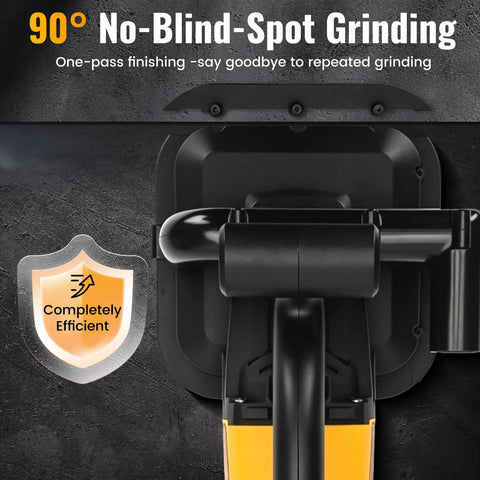 Heavy Duty Four Head Concrete Floor Grinder With Extendable Rod And Diamond Grinding Discs For Flawless Wall To Wall Finishes That Rip Through Tough Concrete Floors close-up of grinding head with 90° design for no-blind-spot grinding
