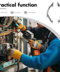 Technicians working on electrical cabinet with Adjustable Support Rod Hinges For Electrical Cabinet Doors With Limiter Function