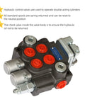 Beefed Up Two Spool Hydraulic Directional Control Valve With 11 GPM Flow, BSPP Ports, 3600 PSI Adjustable Relief, Double Acting Lever Handle