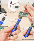 Hands using 115 In 1 Precision Screwdriver Set With Magnetic Bits And Non Slip Handle Pro Quality Repair Kit for electronics