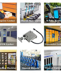 Collage showcasing Electromechanical Lock DC 12V Electronic Cabinet Lock With Rotary Latch And Hook IP65 Waterproof Tough As Nails Drawer Lock For Express Locker Secure Access Control Easy Install with various storage solutions.