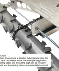 Rock Solid 1800W Foam Cutting Planer 27.5 Inch Insulation Trimmer close-up of drive chain mechanism for precise cutting.