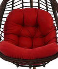 Egg Chair Cushion Replacement For Hanging Chairs Outdoor Waterproof Cover Cushioned Wicker Hammock Swing Pad, red