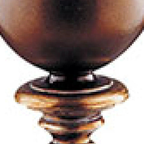 Close-up of Sweet Ginger Buffet Lamp With Ornate Sculpted Base And Tall Traditional Profile Square Faux Silk Shade Medium Base Socket 2 Way Switch