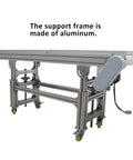Beefy PU Belt Conveyor With Aluminum Frame showcasing adjustable height and sturdy construction for granular materials.