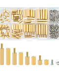 Pro Grade Brass Screw Nut And Standoff Kit For Electronics And PCBs With Male And Female Threaded Spacers And Sleeves For Makers And Tech Nerds Perfect For Raspberry Pi Boards And Computer Projects, brass standoffs in organizer