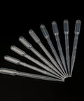 100 Pack 3ml Disposable Plastic Pipettes With Graduated Measurements For Science Labs And Home Experiments Ideal For Essential Oils Cosmetics Makeup Transfer DIY Projects Soft Polyethylene Droppers arranged fan-shaped