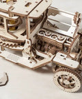 3D Self Propelled Wooden Model Truck UGM 11 Kit For Gearhead Builders And Collectors With Gear Driven Mechanism Realistic Wood Finish About 10 To 12 Hours Assembly Durable Brown Wood Craft Project That Feels Like Vintage Tech, wooden truck side view