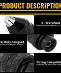 Close-up of 3-jaw chuck and components from 15-Piece Drill Chuck Collet Set For Dremel Rotary Tools 0.02in To 0.13in kit