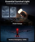 Rechargeable LED Camping Lantern With 6000mAh Battery used indoors during power outage and outdoors in snow emergency.