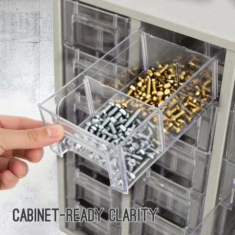 Heavy Duty 24 Drawer Metal Parts Cabinet With Clear PS Drawers Bolt And Nut Organizer For Workshop Garage Or Office Stackable Hardware Storage Cabinet No Assembly Required Galvannealed Steel Build Built To Last