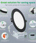 Product features of Six Inch Recessed Lighting Kit With Six Color Temperature Modes 2500K To 5000K Dimmable, showing design and specs.