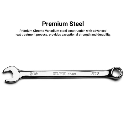One And Three Sixteenths Inch 12 Point Combination Wrench SAE Built For High Torque Leverage With A Longer Handle Chrome Vanadium Forged