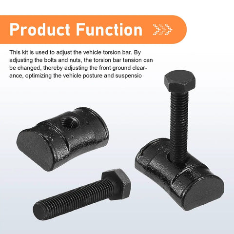 Heavy Duty Torsion Bar Key Adjustment Block Nuts And Bolts Full Thread Bolt Kit 11561233 15530026 Oem Spec black steel parts
