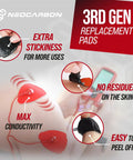 Top Shelf Reusable Electrode Pads For TENS And EMS Units 20 Pack Red Replacement Gel Pads With Flexibility And Rock Solid Adhesive That Truly Hits Different For Daily Relief applied to skin.