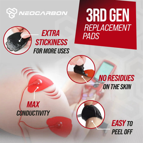 Top Shelf Reusable Electrode Pads For TENS And EMS Units 20 Pack Red Replacement Gel Pads With Flexibility And Rock Solid Adhesive That Truly Hits Different For Daily Relief applied to skin.