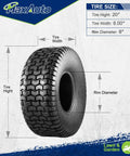 20x8.00-8 Lawn Mower Tires Set Of 2 Tubeless 4 Ply Riding Lawn Tractor Tires With 965 Lb Capacity Non Highway Replacement