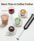 Milk Frother With Variable Speed Rechargeable Wand Detachable Double Whisk Handheld Electric Stirrer with drinks like coffee