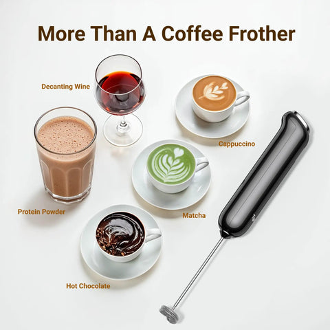 Milk Frother With Variable Speed Rechargeable Wand Detachable Double Whisk Handheld Electric Stirrer with drinks like coffee