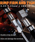 Pro Grade All In One JST Crimp Tool And Connector Kit with 30 Types, double crimp design, AWG 32-22, close-up view