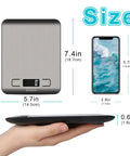 Dimensions of Pro Grade Kitchen Scale For Precision Cooking And Meal Prep With Stainless Steel Body And Clear LCD Display