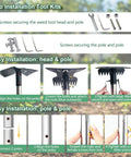 Heavy Duty 57 Inch 2 In 1 Weed Puller With Long Detachable Handle installation guide with tools and step-by-step assembly instructions