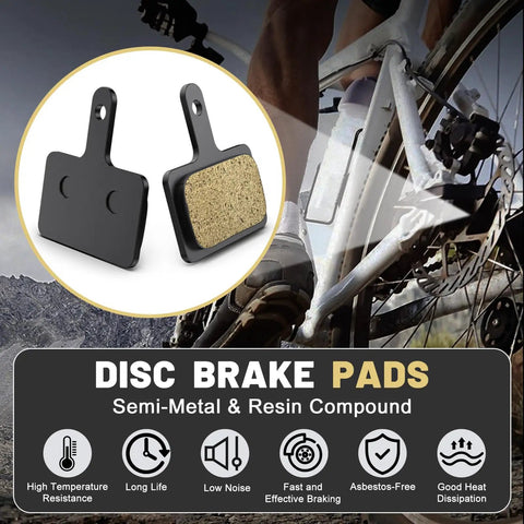 4 Pack Bike Brake Pads Set Universal Bicycle Disc Pads Semi Metallic Low Noise All Weather For MTB Road Bikes And E Bikes