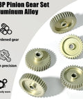Beefed Up Aluminum 48P Pinion Gear Set for 3.175mm Shafts 33T 34T 35T 36T 37T With M4 Screw And Hex Key Fits 1/8 Inch Shaft