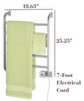 Stay Toasty With This Wall Mounted Towel Warmer Rack That Dries Towels And Garments, nickel finish, 25.5 inch, five bars