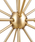 Close-up of Novogratz Celeste 4 Light Chandelier In Matte Brass Dope Modern Glam Ceiling Fixture With Open Frame Design