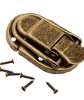 Vintage Bronze Key Hasp Lock Set 5Pcs Antique Hasp Latch Catch Clasp With Screws 60x34mm Built To Last for Projects closeup