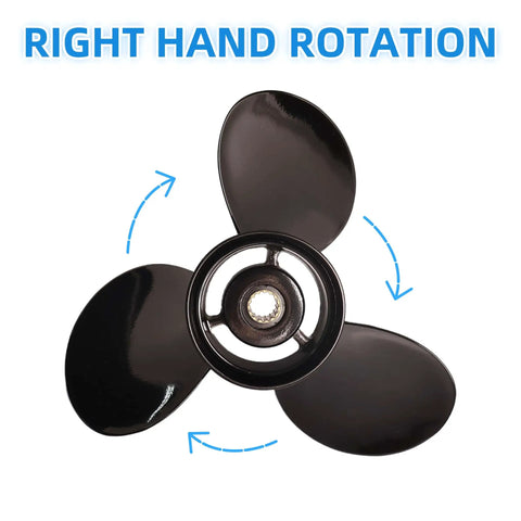 Mercury Fourteen And A Half By Nineteen Outboard Propeller With Hub Kit Three Blade Right Hand Pitch Nineteen Fifteen Spline