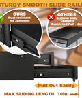 Premium Steel Double Under Desk Drawer With Slick Ball Bearing Rollers And Solid Deadbolt Lock For Zero Hassle Workspace Organization That Clamps Under Desks, showing smooth glide rails.