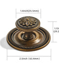 Old School Antique Brass Cabinet Knobs With Backplates 2.5 Inch 10 Pack Vintage Drawer Knobs For Cabinets Closets Dressers And Bi Fold Doors Durable Zinc Alloy Hardware