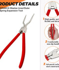 Washer tub spring expansion tool by Beaquicy, red-handled, solid metal construction