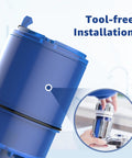 NSF Certified Water Filter Replacement For Pur Faucet Filtration Systems tool-free installation shown on faucet.