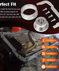 Front And Rear Cover Billet Alignment Tool And Oil Pan Alignment Tool Kit for LS Series Engines with components displayed over engine