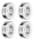 Set of Shaft Collars One Half Inch Bore, One Inch Outer Diameter, Five Sixteenth Inch Height, Carbon Steel, Silver Finish, Pack of Four, Great Gear for Wheelbarrows, Industrial Machinery, Tools and DIY Projects, 4 shaft collars