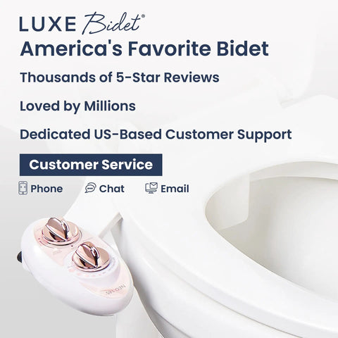 Neo 185 Dual Nozzle Bidet Attachment For Toilet Seat With Self Cleaning Non Electric Adjustable Water Pressure in rose gold