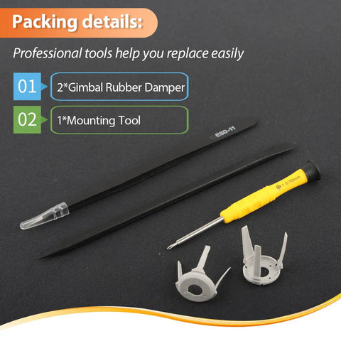 Gimbal Shock Absorption Rubber Replacement For Mini 4 Pro with tools including dampers and screwdriver for camera stabilizer repair